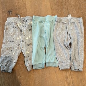 Three cotton jogger pants